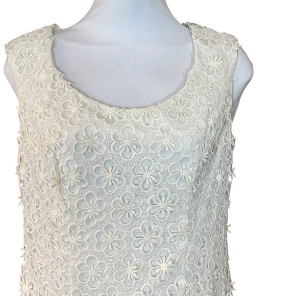 Black by Saks Fifth Avenue Sleeveless Floral Cut Out Lace Sheath Dress 4 - Picture 2 of 9